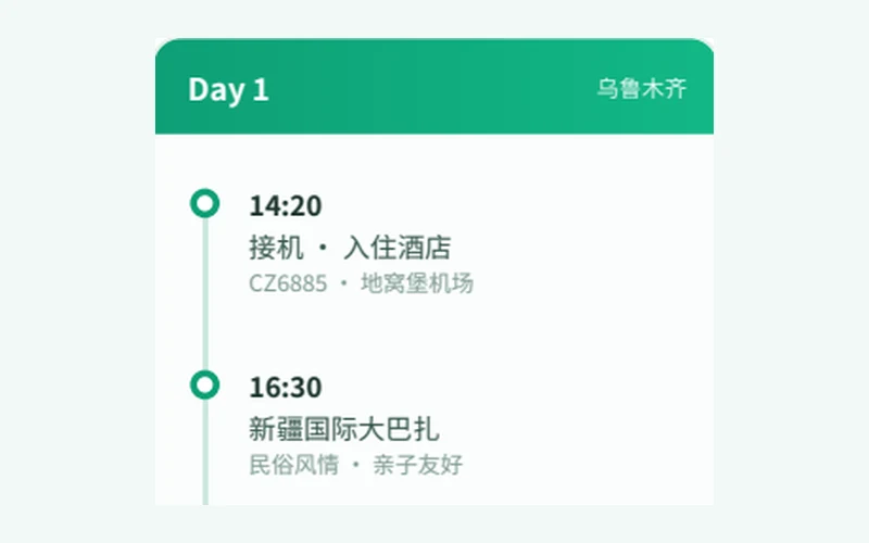 行程通 · 旅行社智能工作台界面局部：行程定制方案